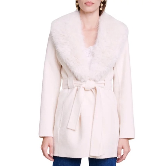 Maje Jackets & Blazers - Galaxyo Faux Fur Collar Coat